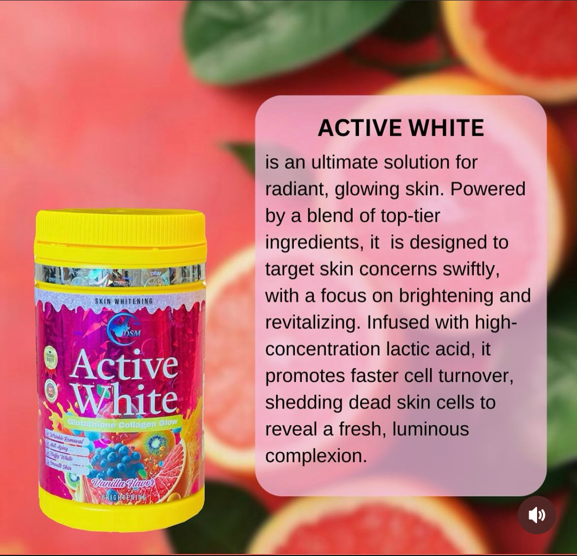 Active White Glutathione Collagen Glow.