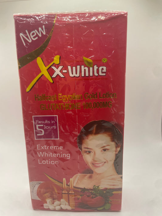 Xx-White
Halfcast Egyptan Gold Lotion
GLUTATHIONE 100,000Mg