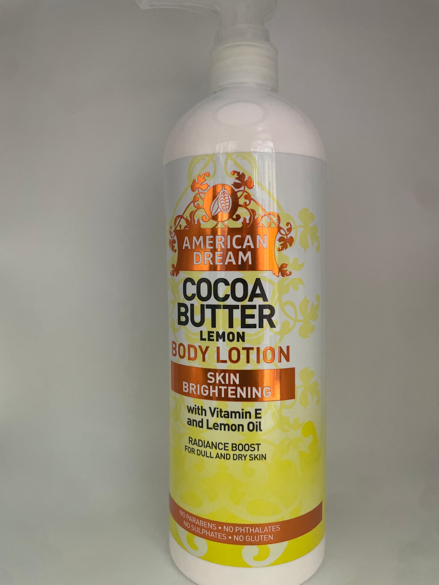 AMERICAN DREAM COCOA BUTTER LEMON BODY LOTION SKIN BRIGHTENING