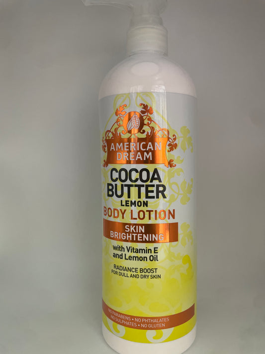 AMERICAN DREAM COCOA BUTTER LEMON BODY LOTION SKIN BRIGHTENING