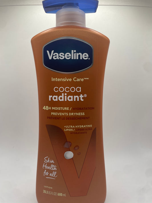 Vaseline Intensive Care Body Lotion Cocoa Radiant 48H MOISTURE / HYDRATATION
PREVENTS DRYNESS