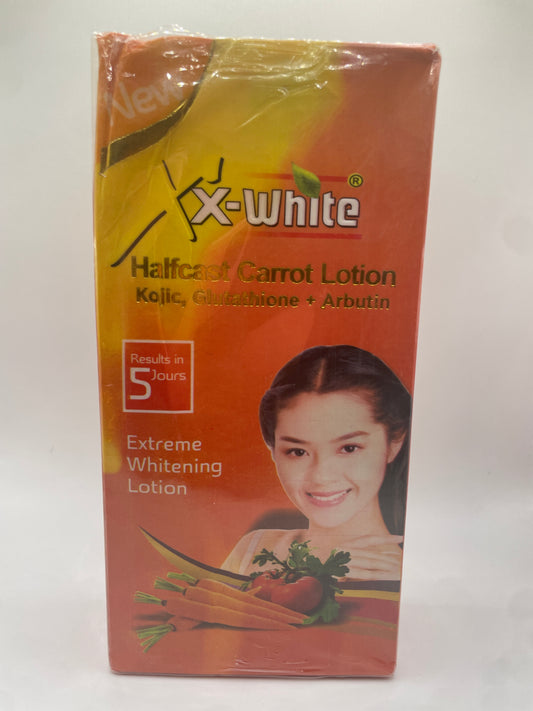 Xx-White
Halfcast Carrot Lotion
Kojic,Glutathione +Arbutin