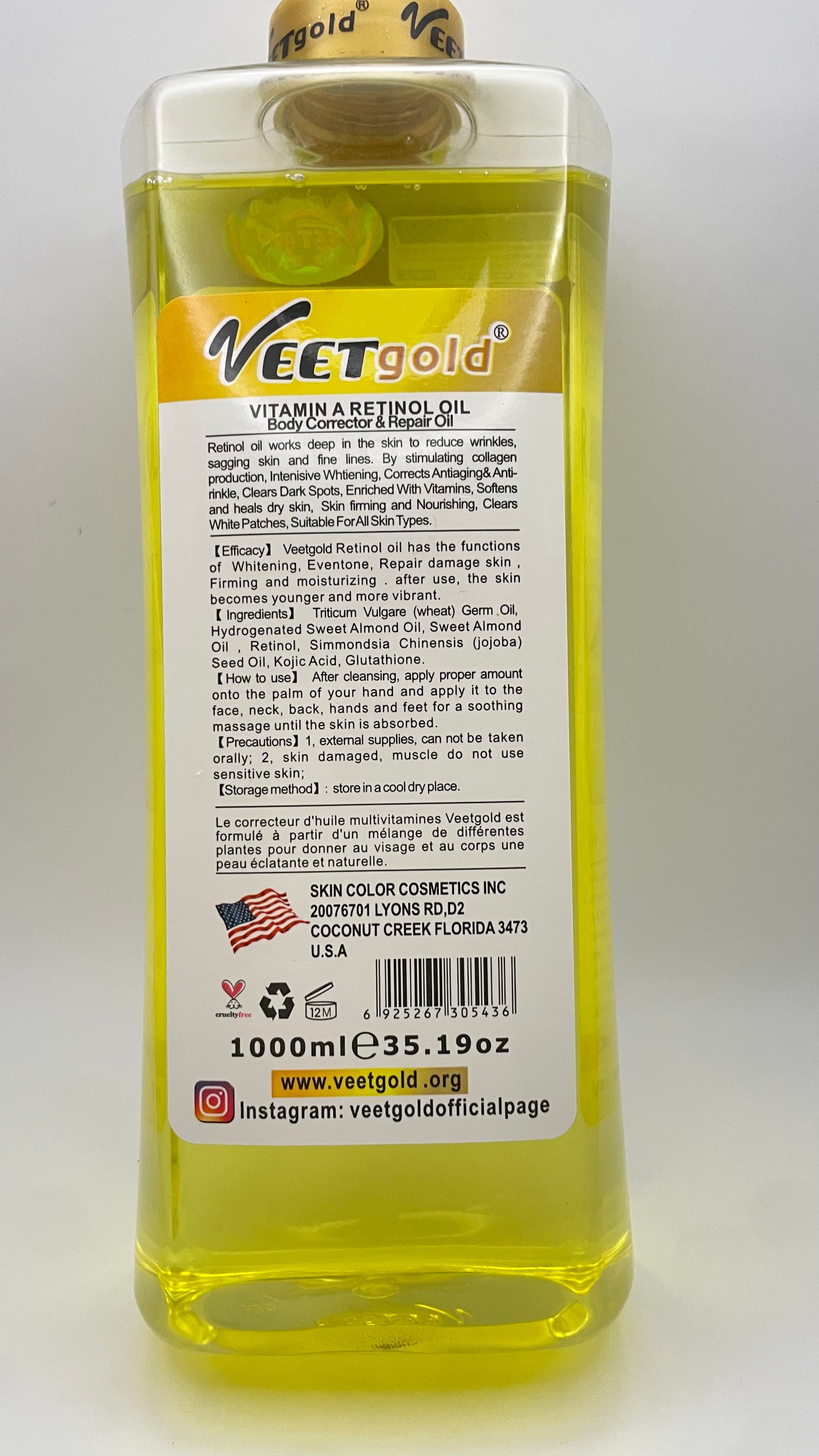 Veet gold Retinol body oil