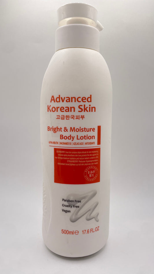 Advanced
Korean Skin
Bright & Moisture
Body Lotion
ALPHA ARBUTIN | NIACINAMIDE B3 | AZELAIC ACID | ANTIOXDANTS