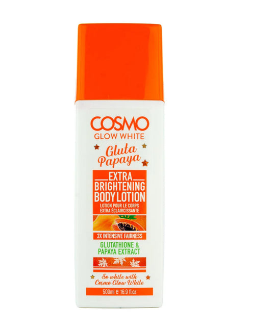COSMO GLOW WHITE GLUTA PAPAYA EXTRA BRIGHTENING BODY LOTION .
