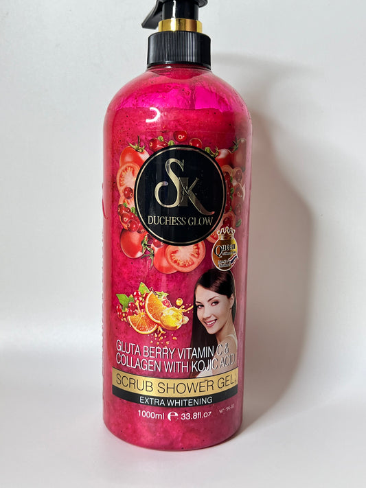 S&K GLUTA BERRY VITAMIN C& COLLAGEN WITH KOJIC ACID SCRUB SHOWER GEL