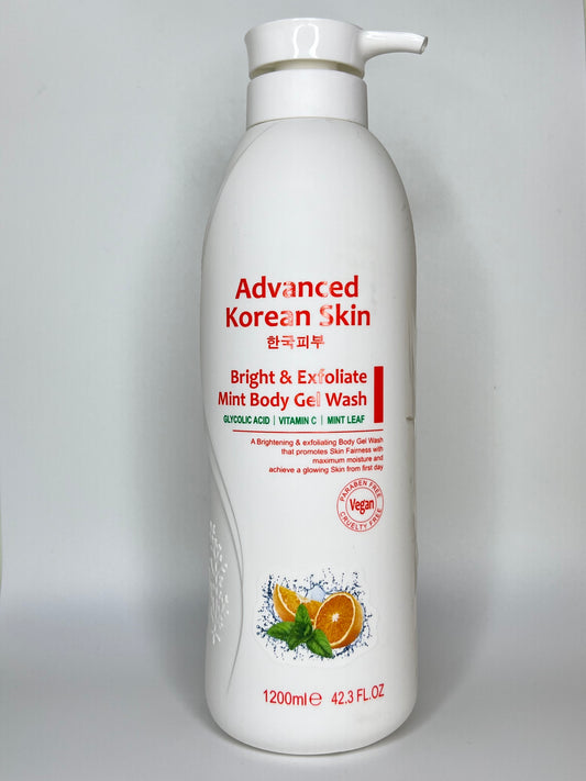 Advanced
Korean Skin
Bright & Exfoliate
Mint Body Gel Wash
GLYCOLIC ACID | VITAMIN C | MINT LEAF